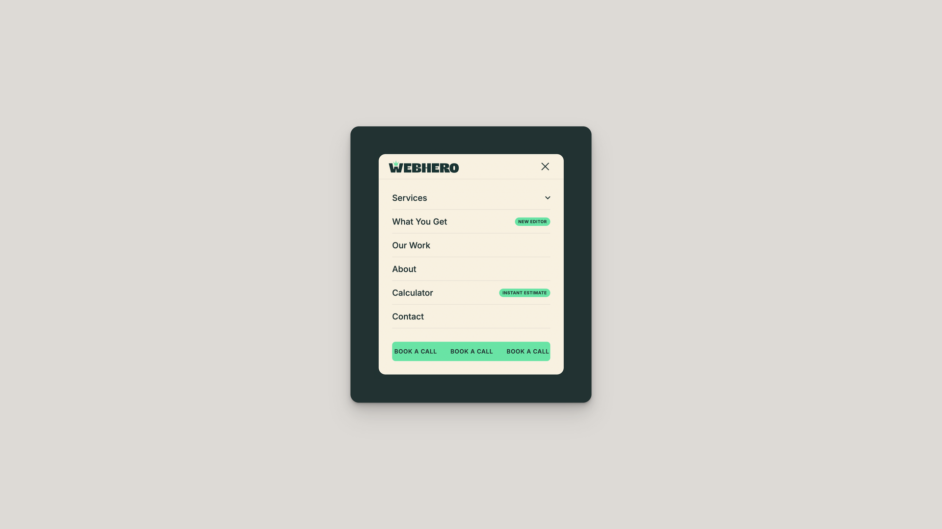 Custom Scaling Mobile Menu