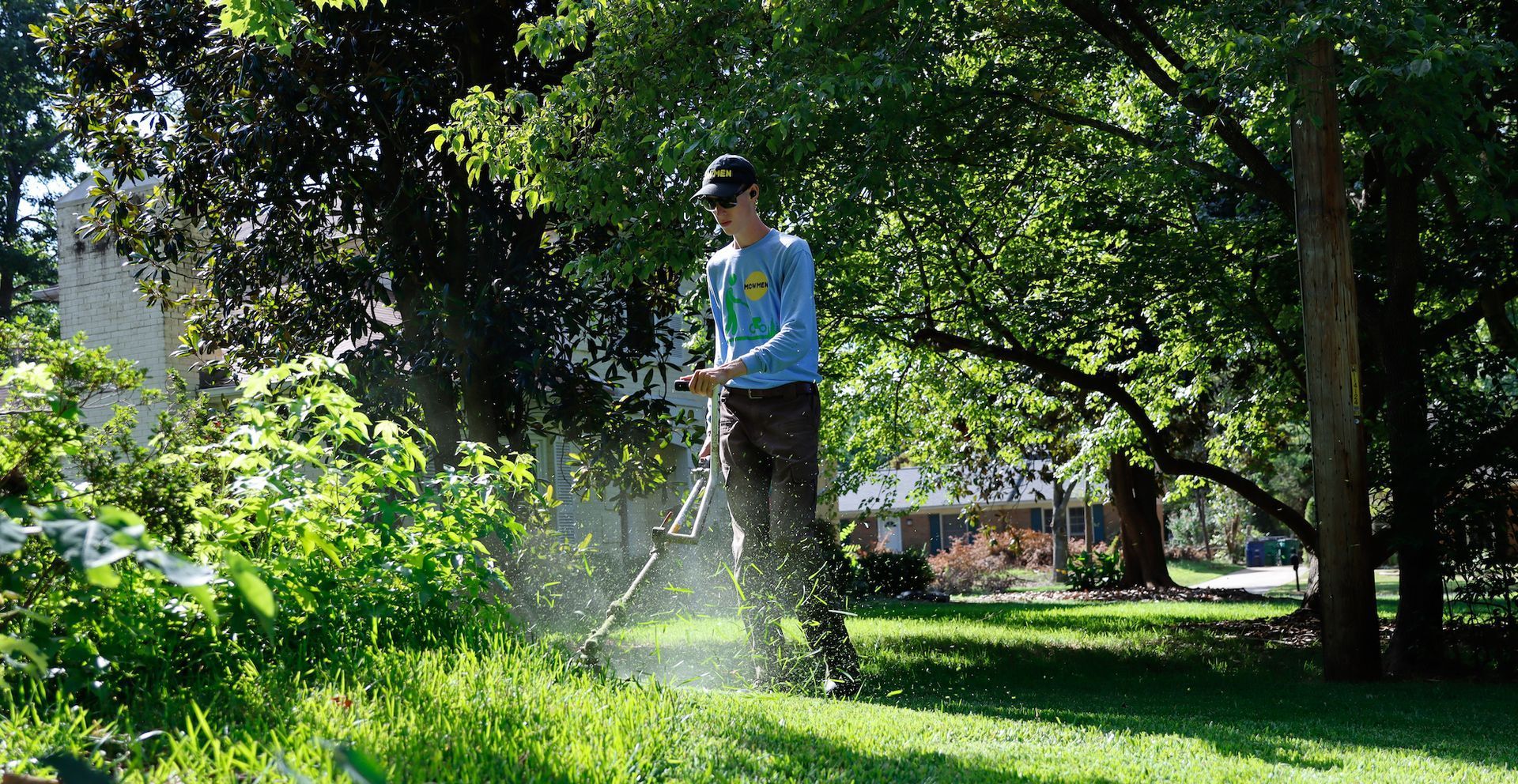 Freshly Mowed Grass & Lawn Mower