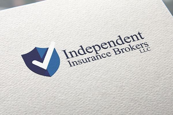 Logo for Independent Insurance Brokers LLC: a blue shield with a white check mark; text in dark blue.