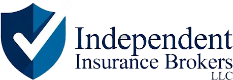 Logo of Independent Insurance Brokers LLC featuring a blue shield and checkmark symbol.