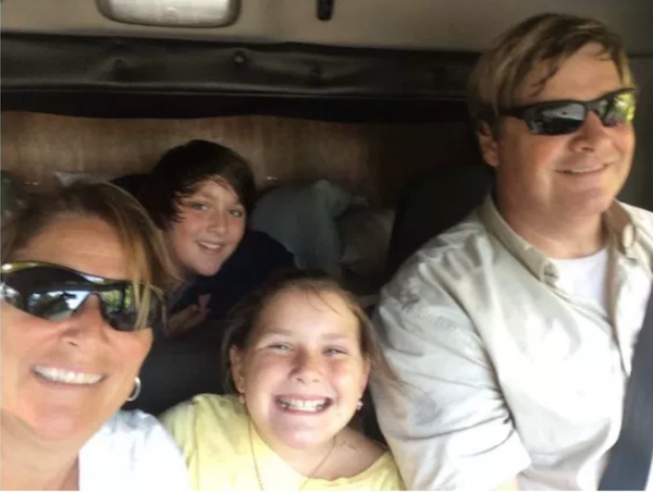 Gina and Jeffrey on a Daley Moving family road trip