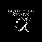 Squeegee Shark logo: white text and graphic of squeegee on black background.