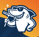 Squeegee Shark logo: white text and graphic of squeegee on black background.
