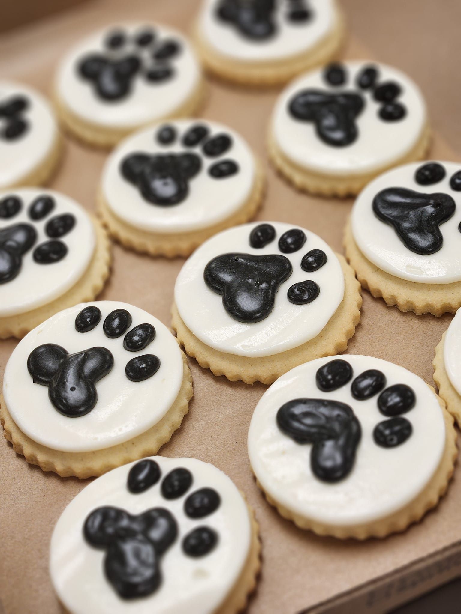 Graduation cookies decorated as cap, gown, and diploma, with white frosting and yellow and green details.