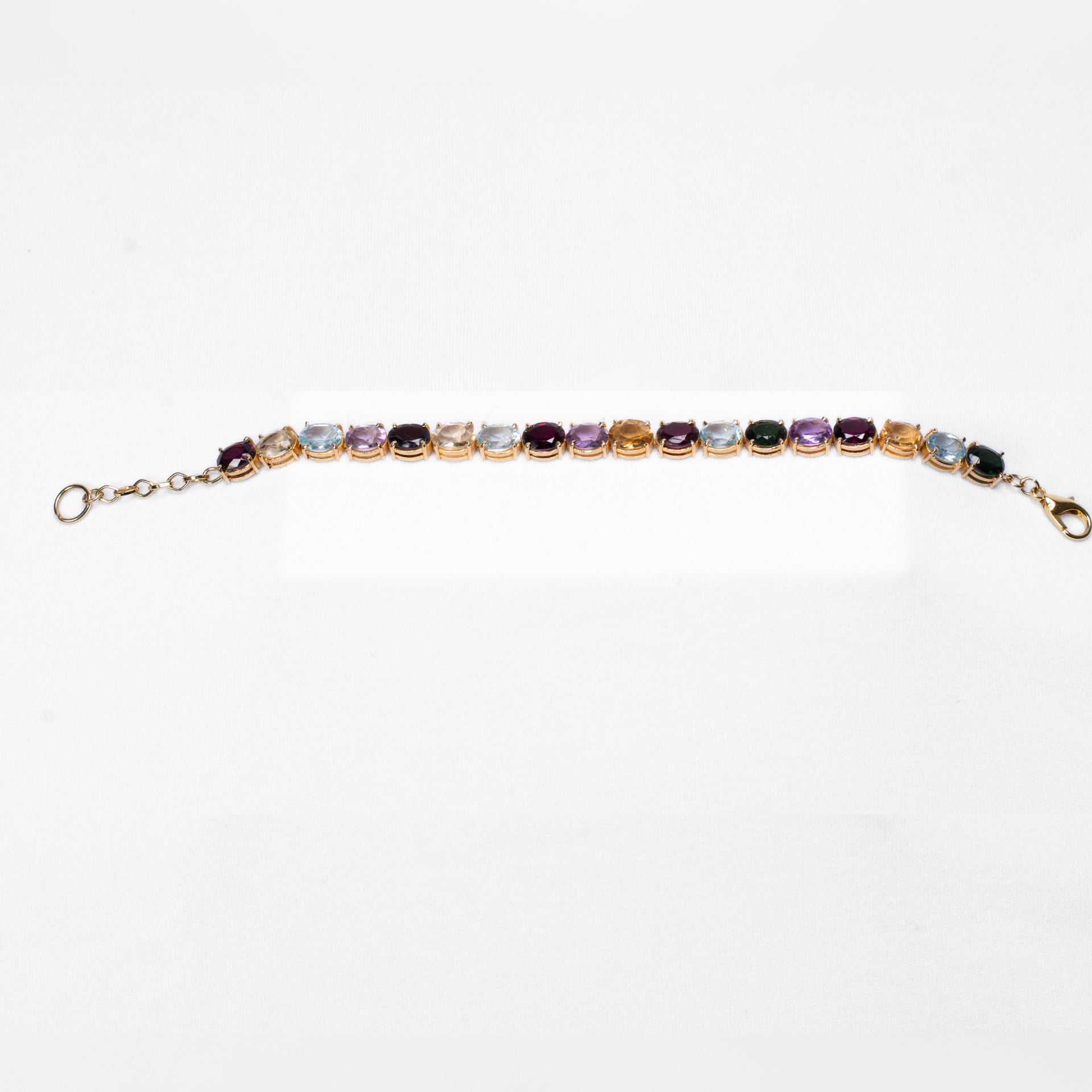 Multicolored Gemstone Gold Bracelet