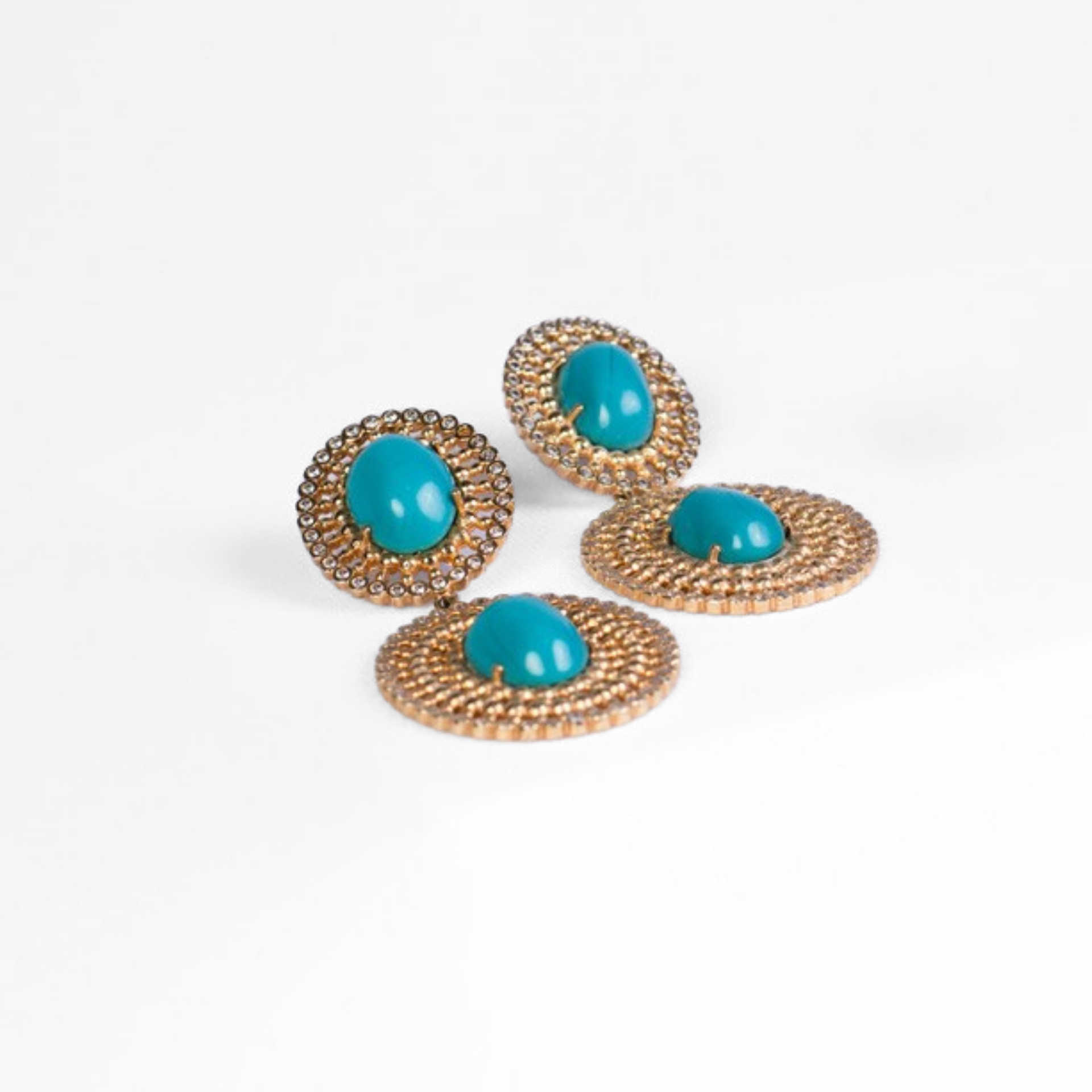 Large Turquoise Gold Earrings