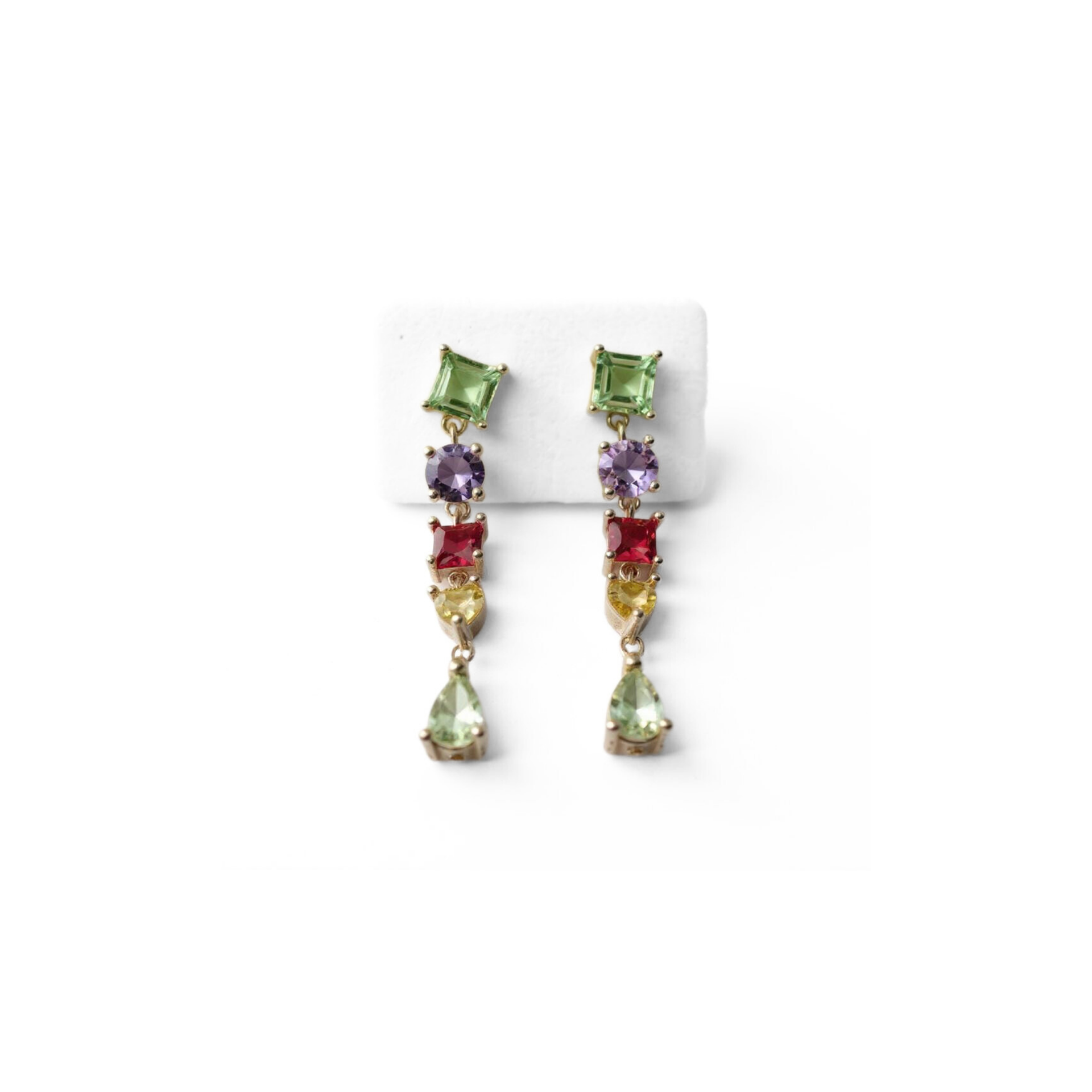 Multicolored Gemstones Earings in Sterling Silver