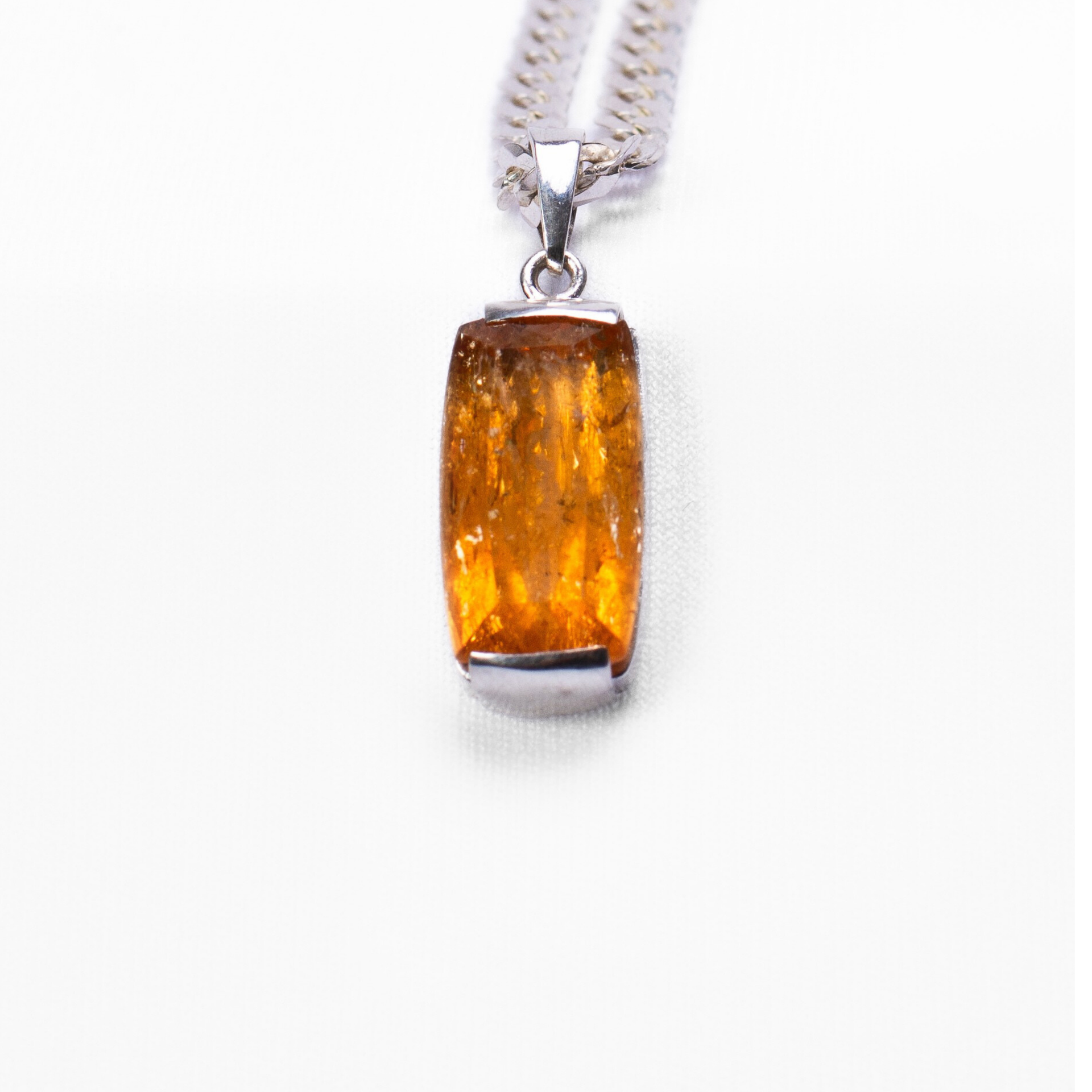 Small Imperial Topaz Pendant in Sterling Silver