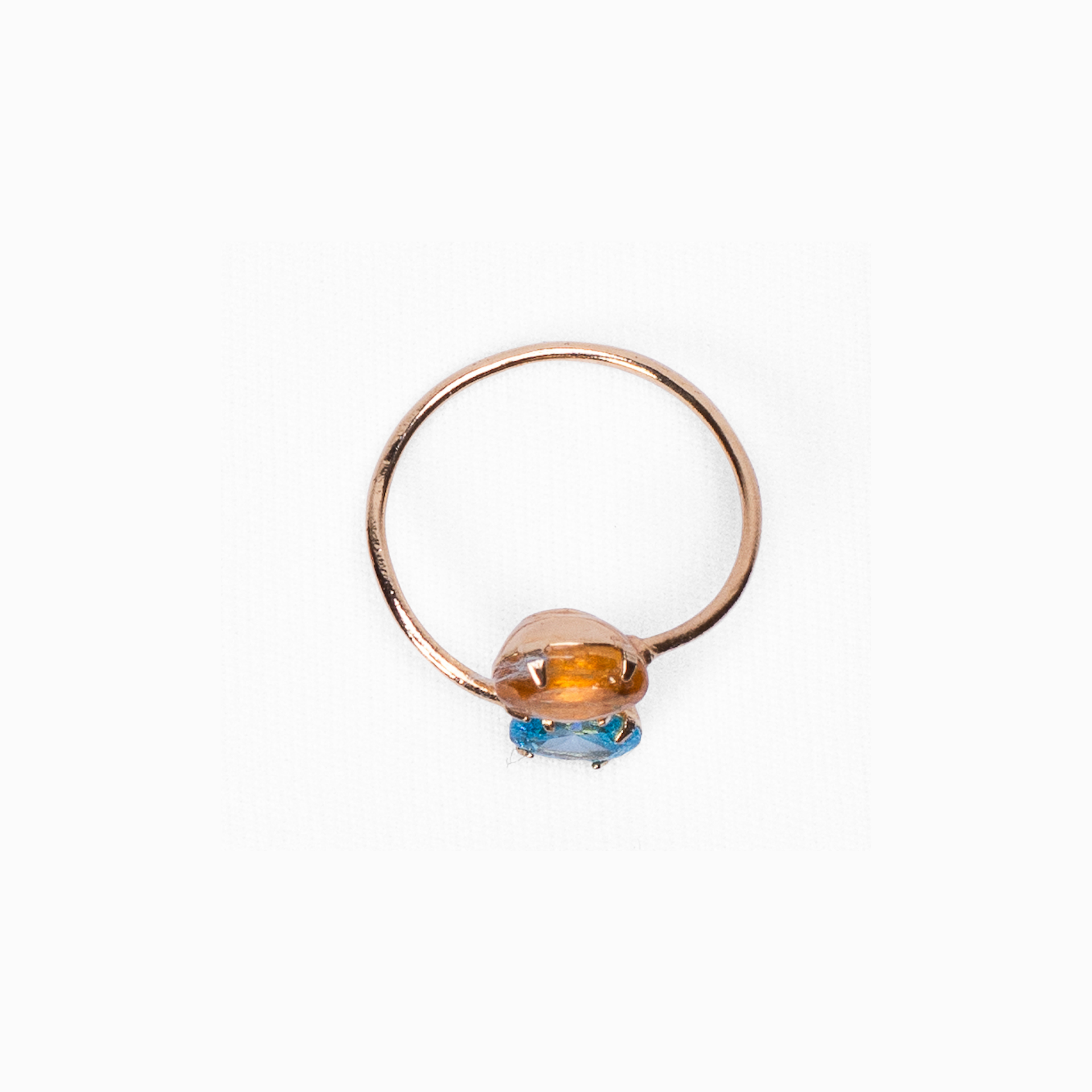 Blue Topaz and Imperial Topaz Gold Ring