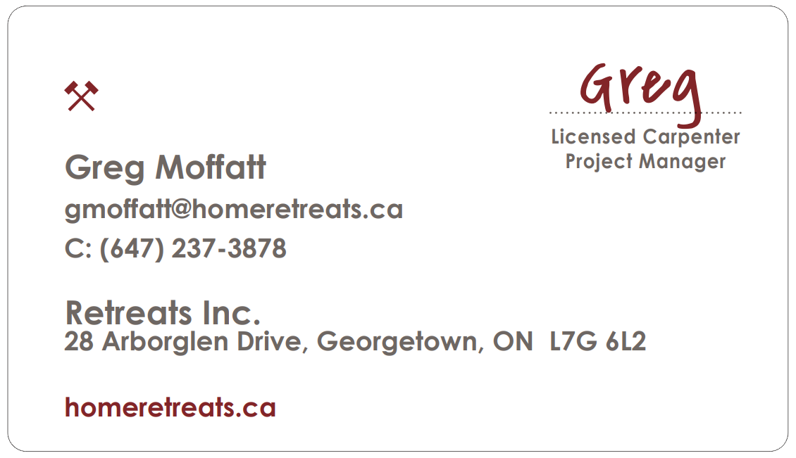 Retreats, Inc Business Card 