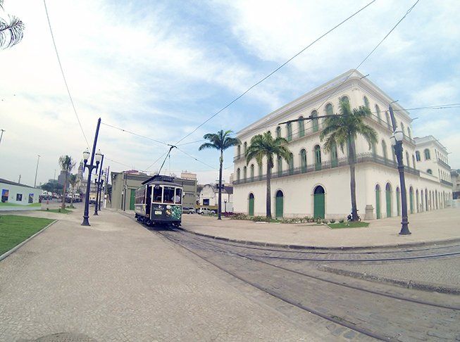 A  street view of the Museu Pelé in Santos