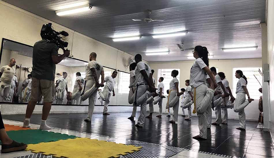 filming capoeira class for House Hunters International