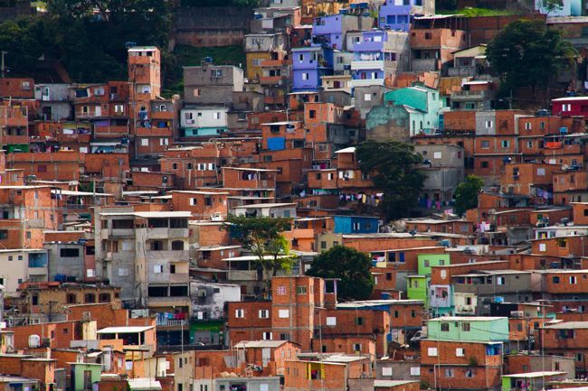 A panoramic view of a favela (slums) in São Paulo