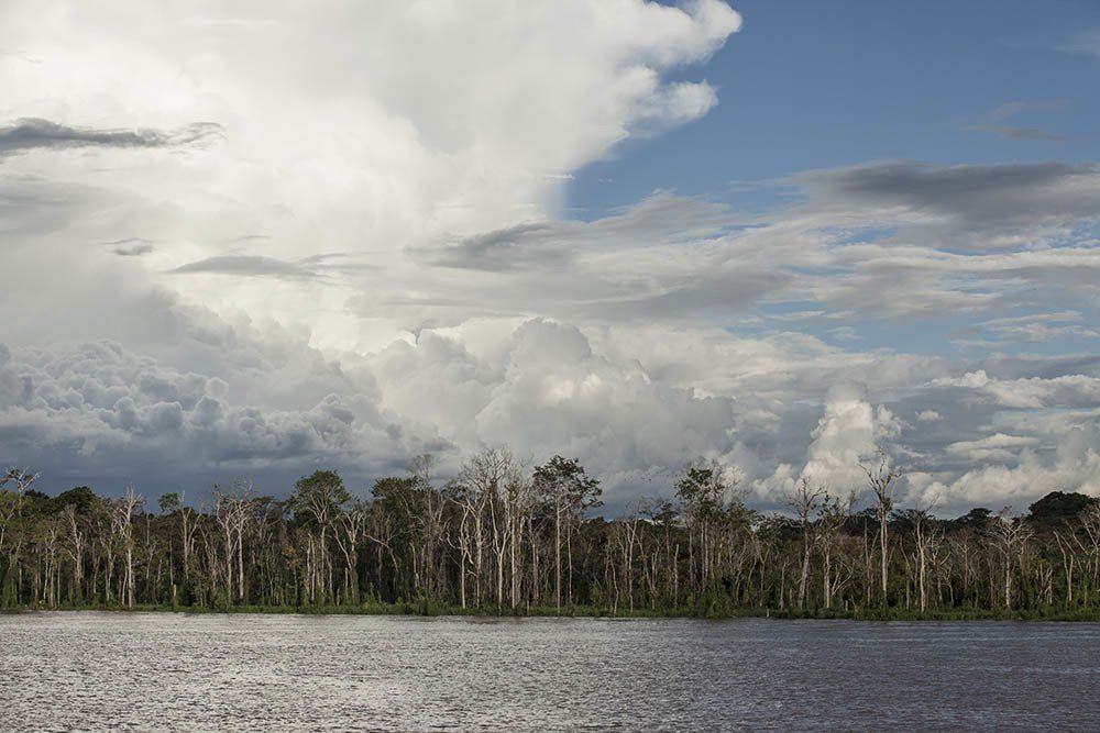 Rain clouds above the Amazon rainforest