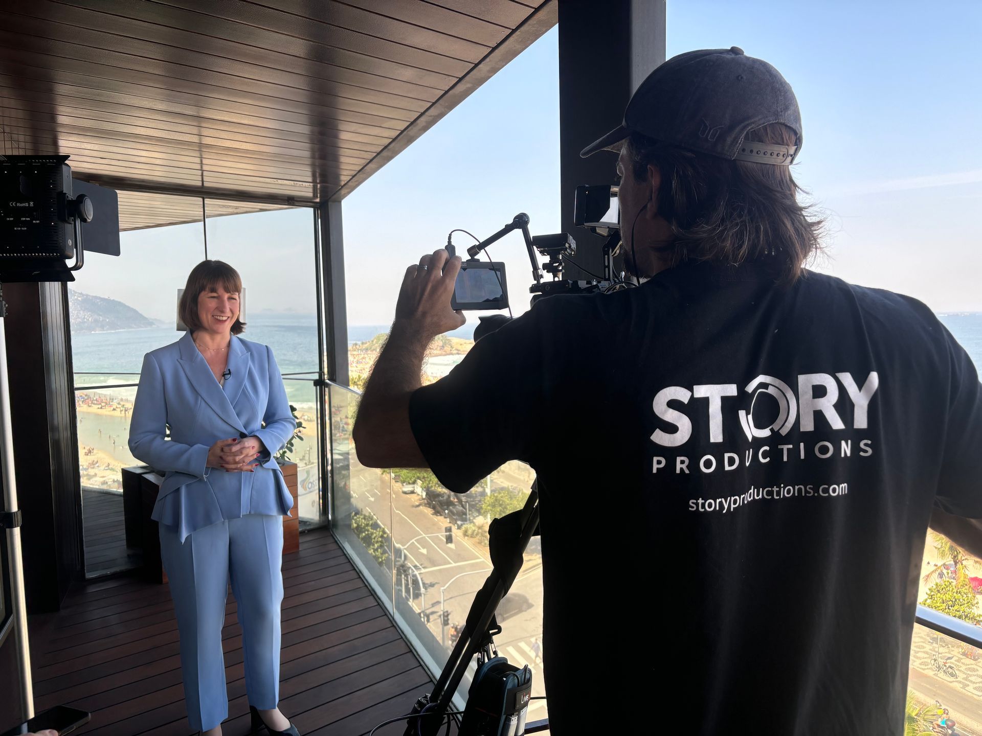 Story ProductionsLIVEU crew to interview Britain's Chancellor of the Exchequer. 