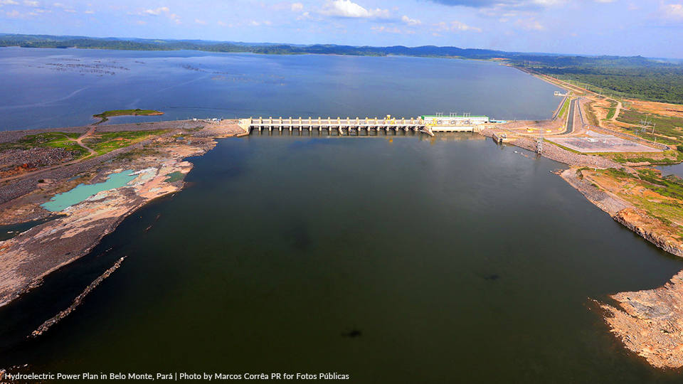 An arial veiw of the Hydroelectric Power Plan in Belo Monte in Pará
