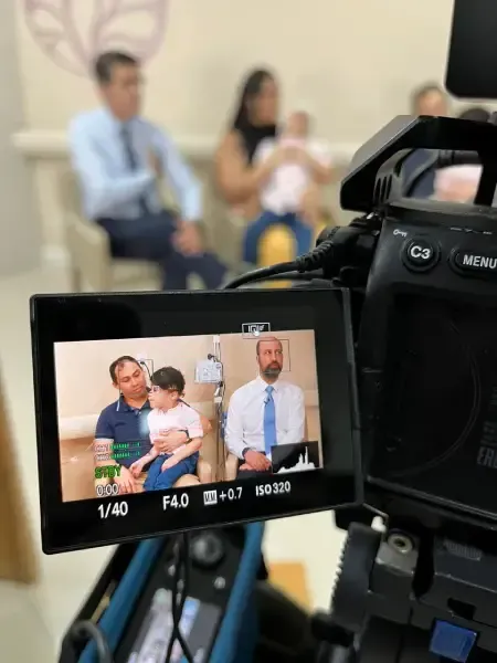 Story Productions crew films interveiwees