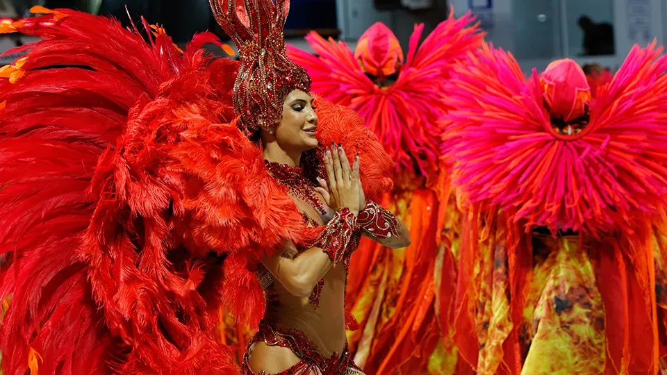 Woman dancing during Carnival.