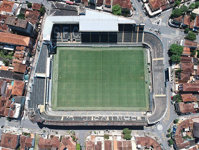 An aereal view of Santos' Stadium
