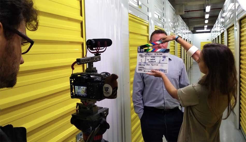 Customer being filmed at Metrofit self-storage