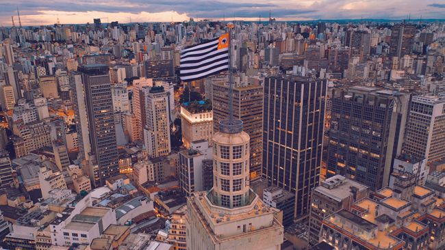A panoramic view  of the city center of São Paulo