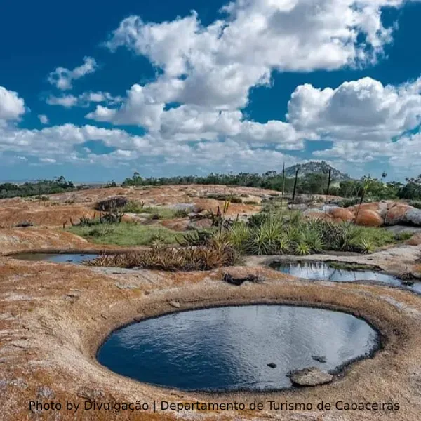 Cabaceiras' landscape with puddles and greenery