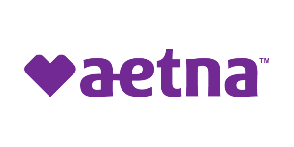 Aetna logo: purple heart icon and 