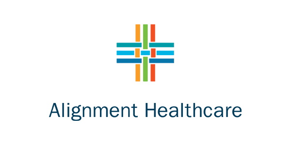 Alignment Healthcare logo: colorful cross symbol over the company's name in blue.