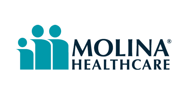 Molina Healthcare logo with teal figures and text on white background.