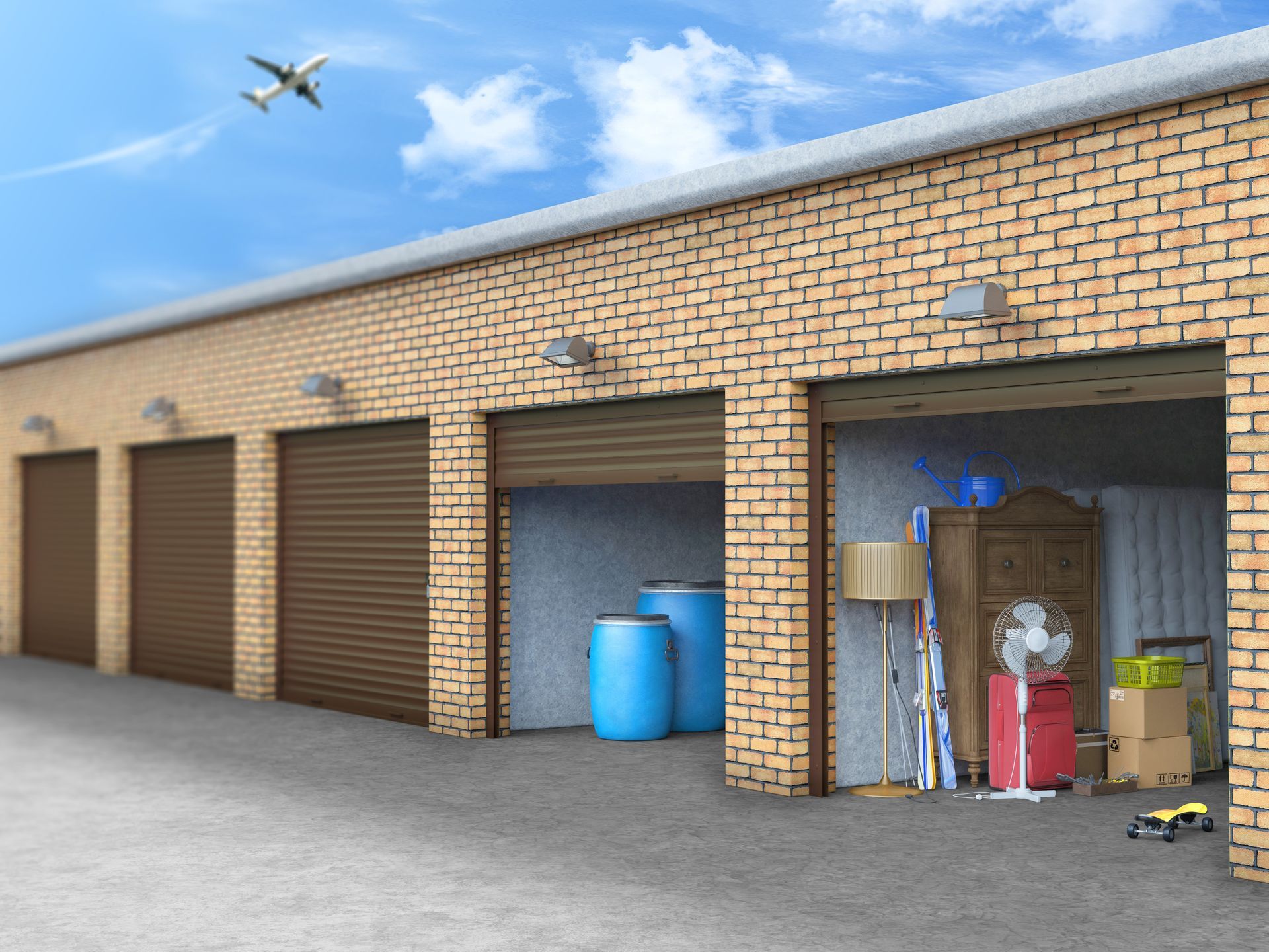 Storage outdoor with open doors