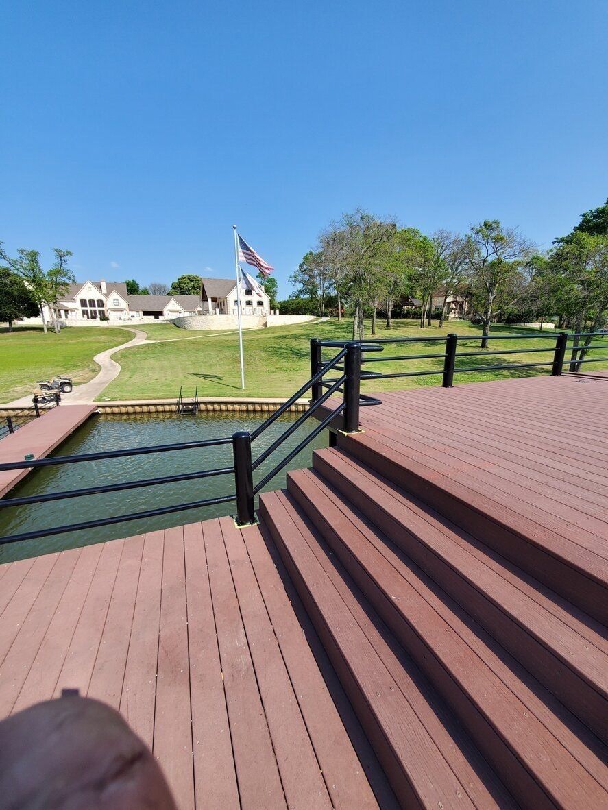 View from the top of a new boathouse on cedar creek lake