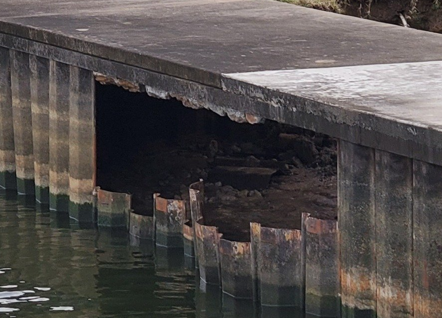 damaged retaining wall