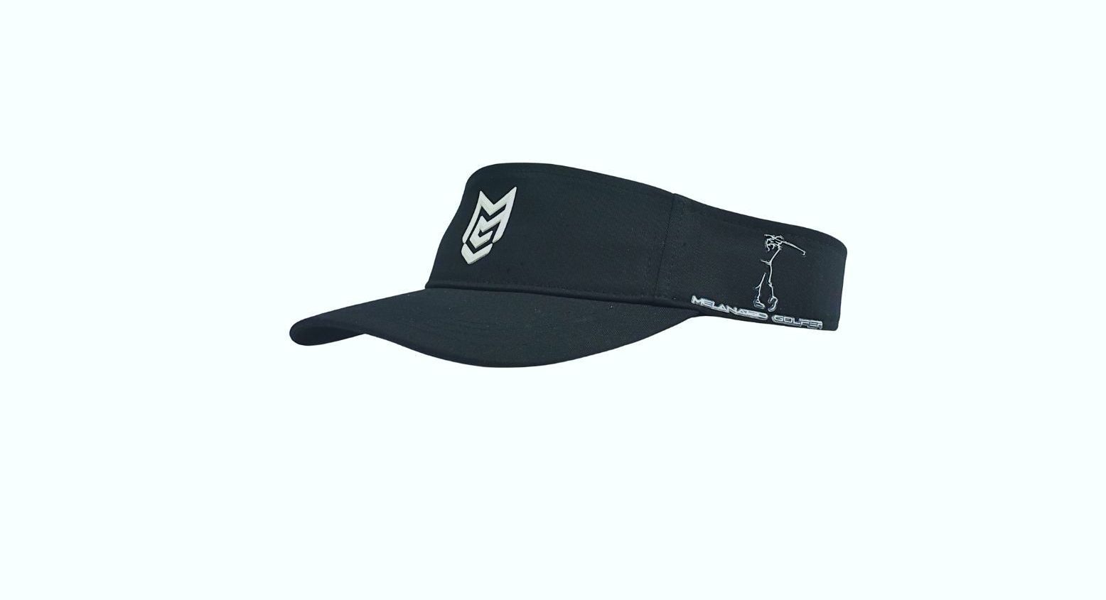 Classic Black Golf Visor w/White Emblem