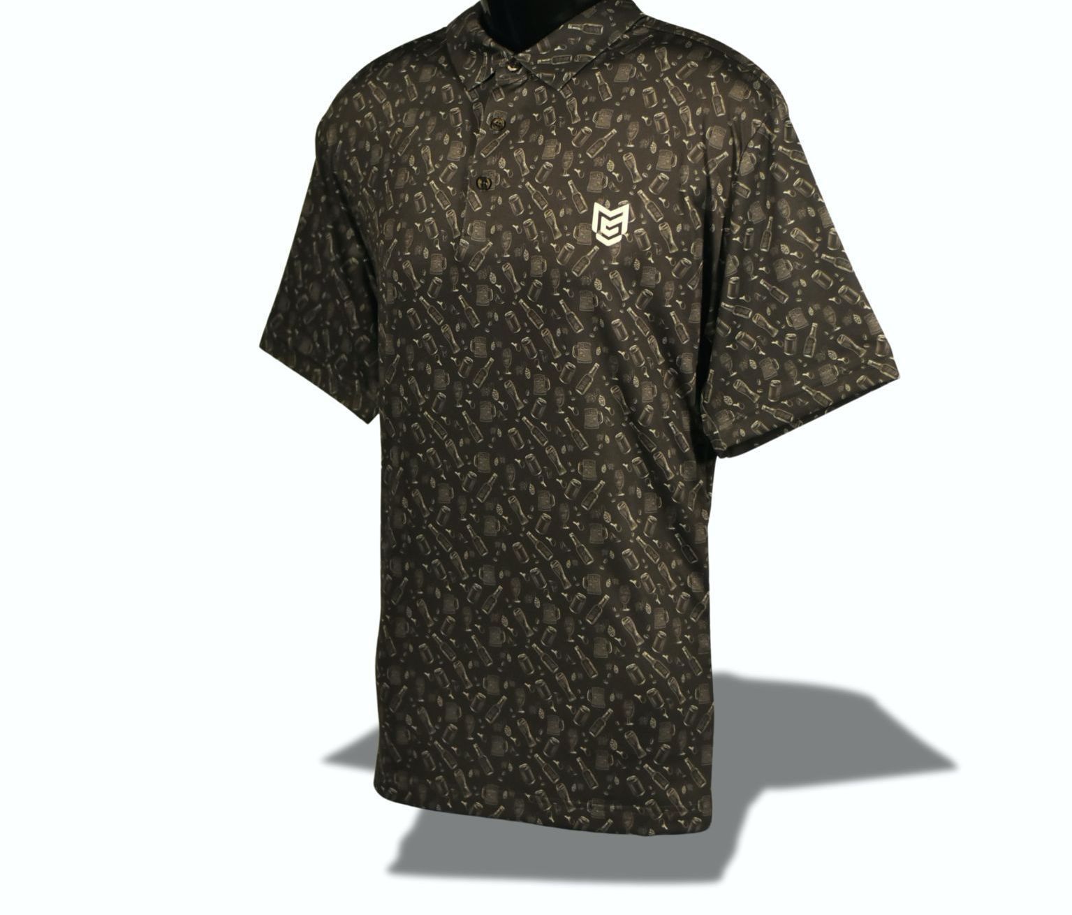 Classic Brown Golf Polo with White Emblem