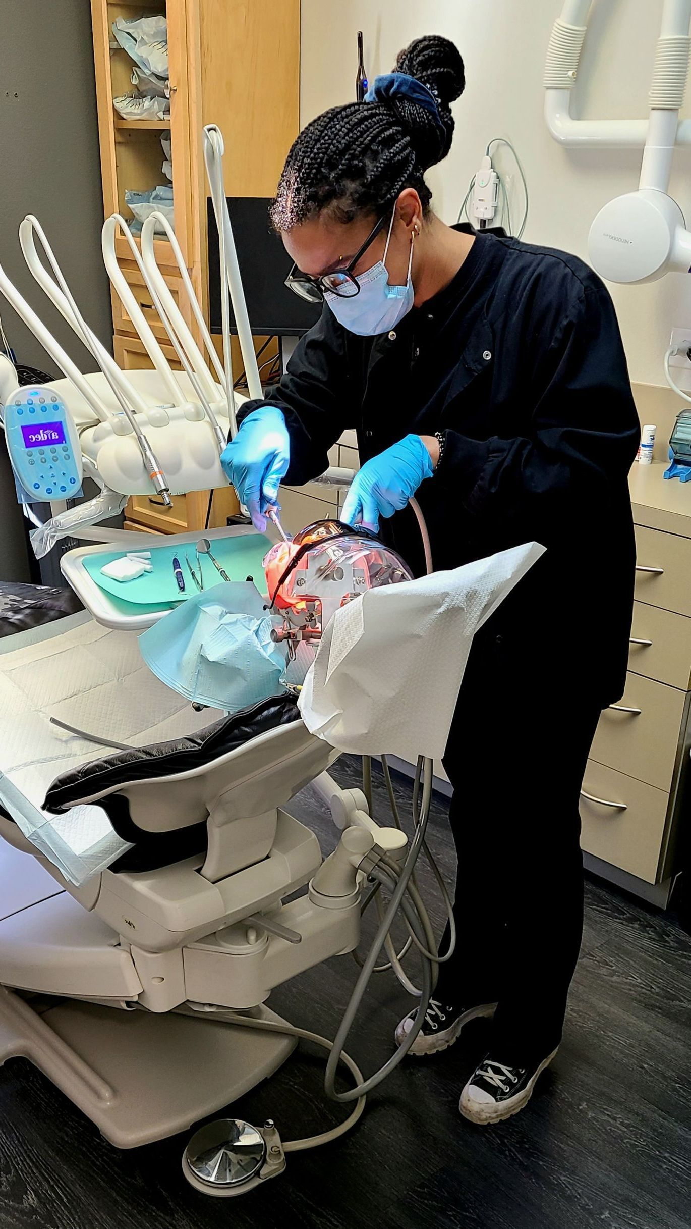 OceanPointe Austin Dental assisting student practicing.