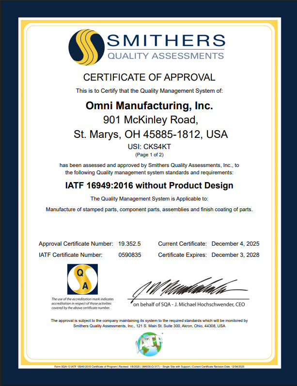 Omni IATF certification