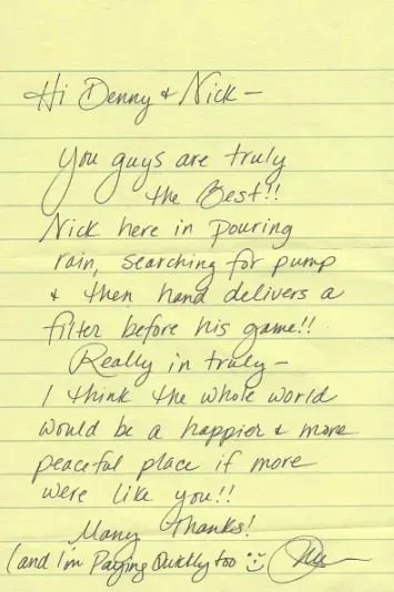 Pleased Note — La Crosse, WI — Affordable Pump & Well Repair Inc