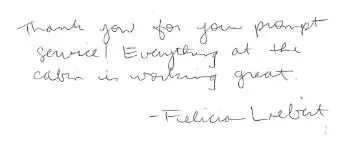 Appreciation Letter — La Crosse, WI — Affordable Pump & Well Repair Inc