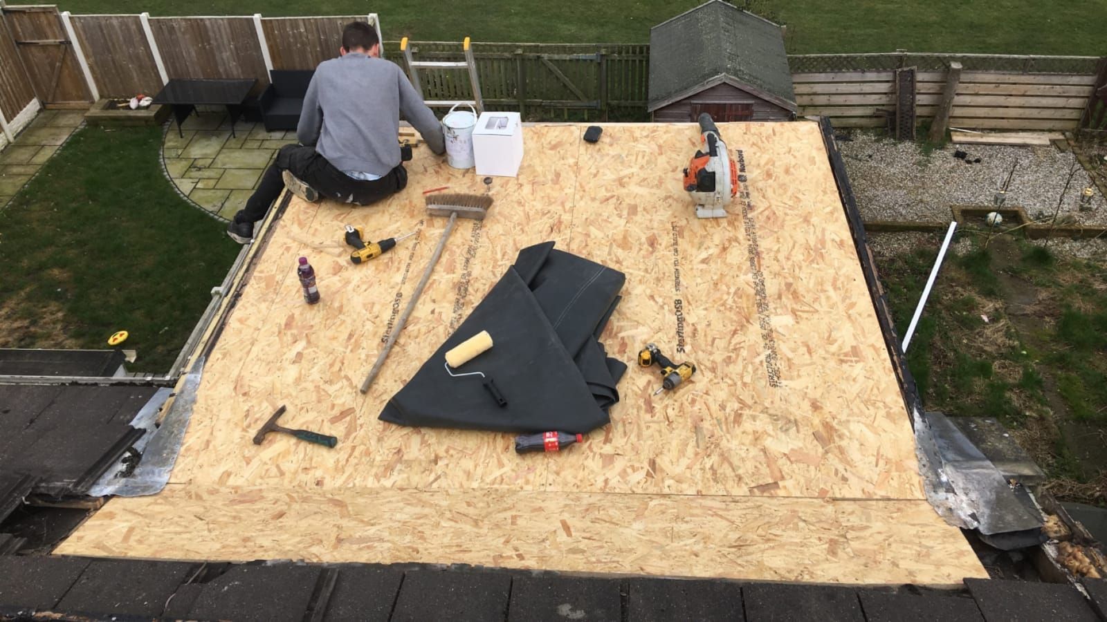 A picture of a replacement on a flat roof by JTB Roofers Nottingham