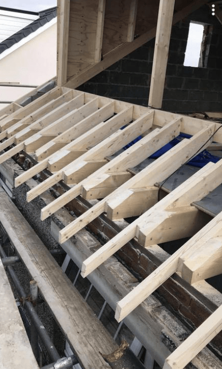 Picture of a new dormer roof being constructed by Roofers Nottingham