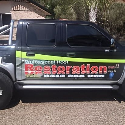 A Truck With the Word Restoration on the Side — Roofpoint In Kawungan, QLD