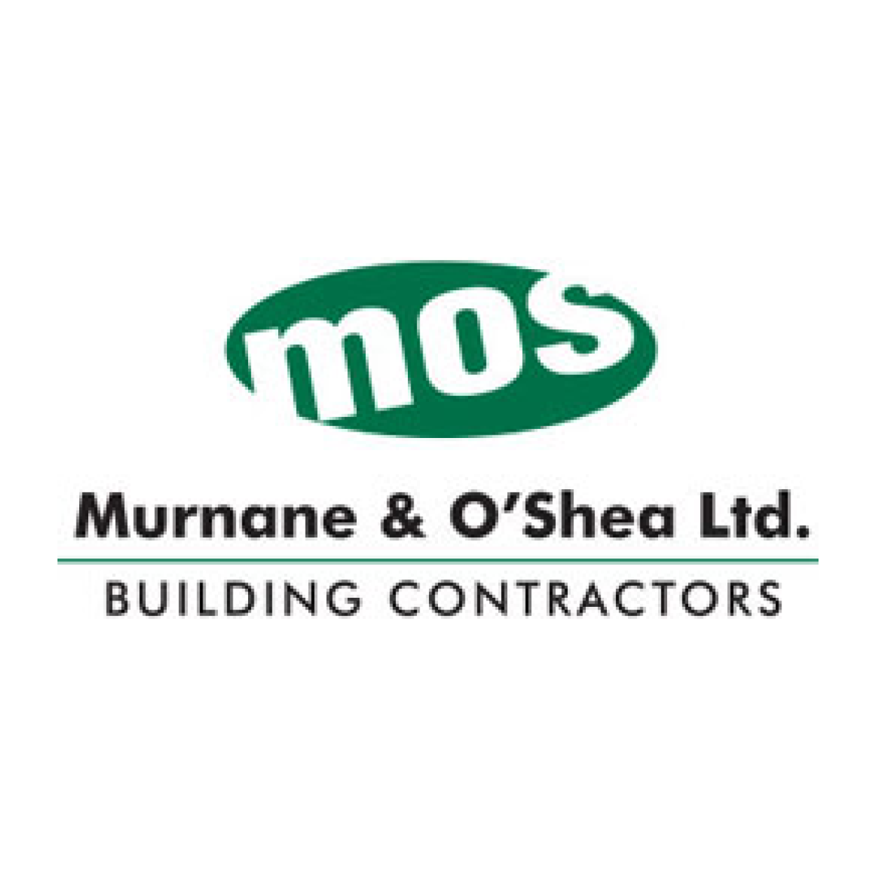 Logo for Murnane & O'Shea Ltd., building contractors. Green oval with