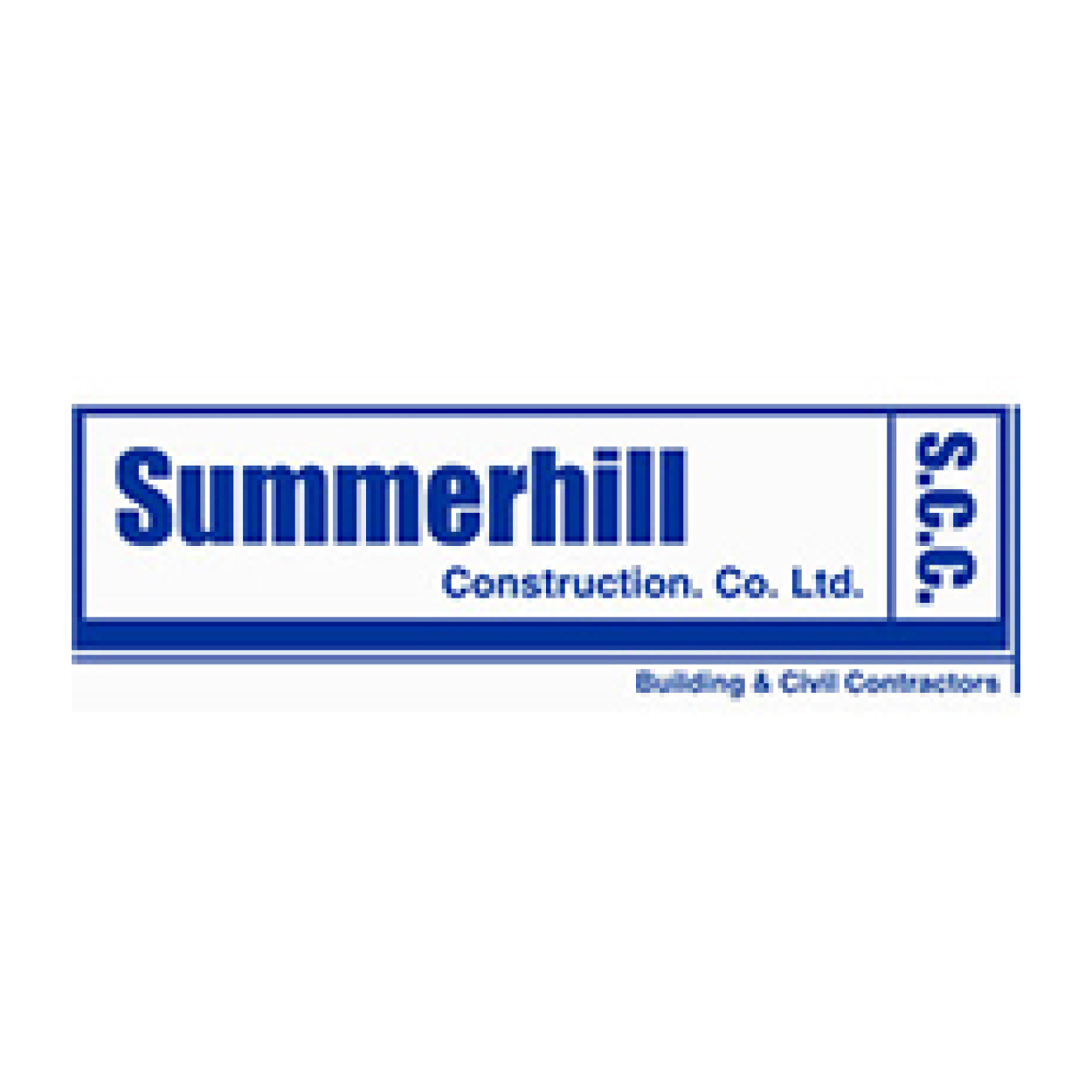 Logo for Summerhill Construction Co. Ltd., a blue and white rectangle with text.