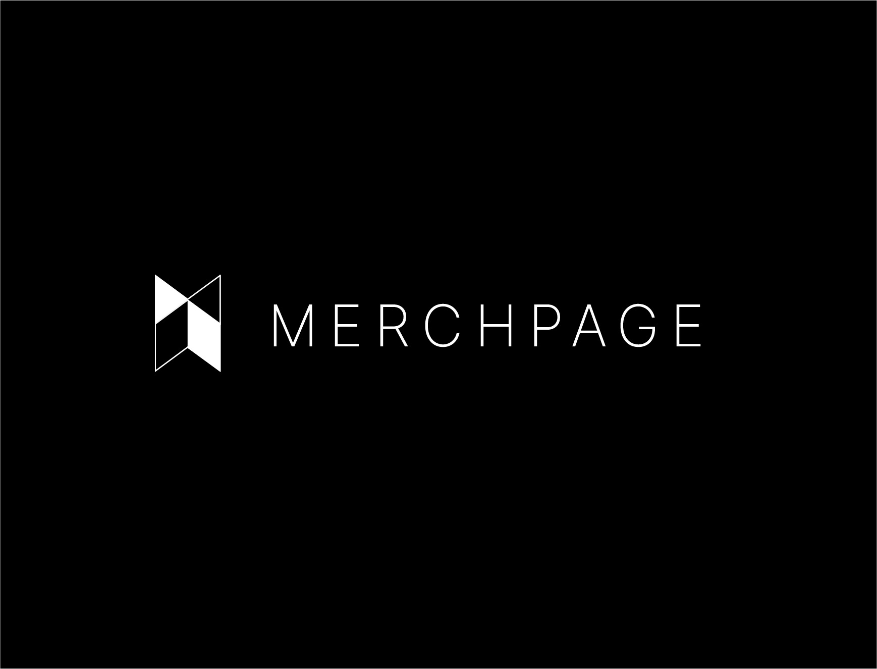 The merchpage logo is on a black background.