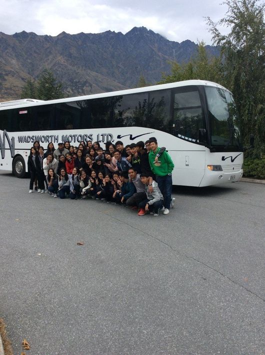 A bus from our coach charter service in Nelson