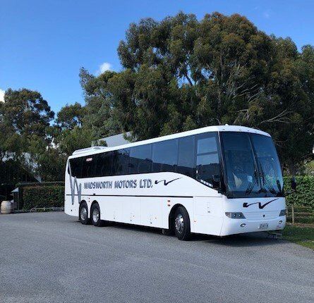 A bus from our reliable coach charter service in Nelson