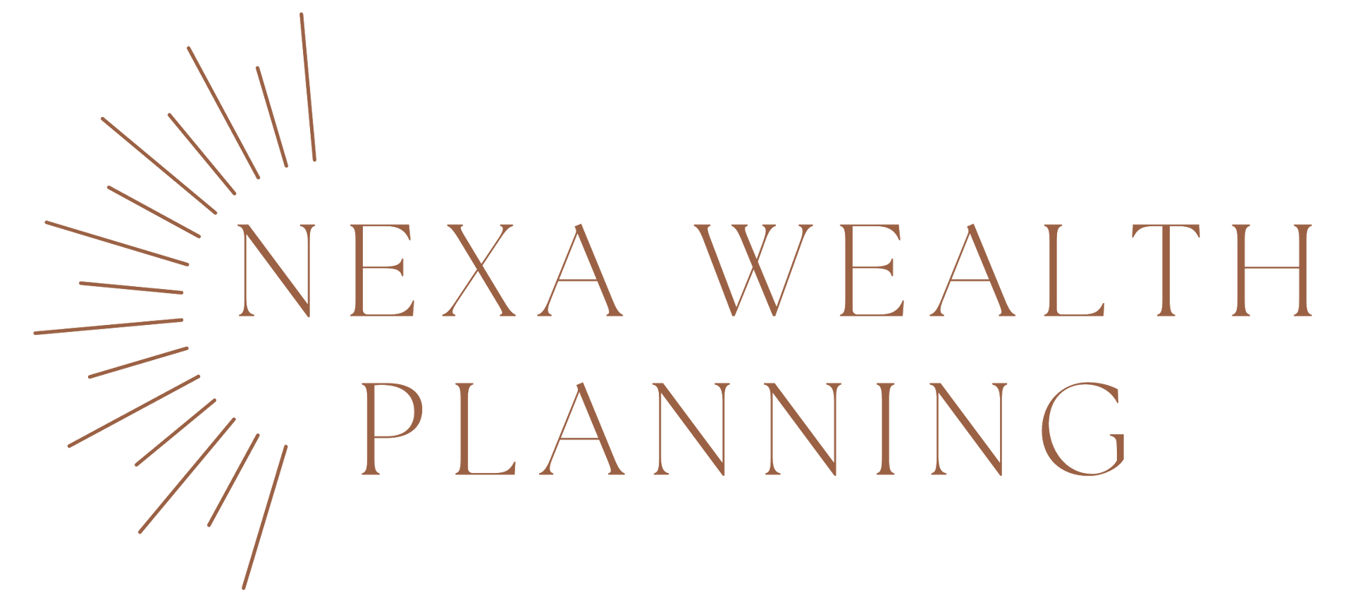 NEXA WEALTH logo with a stylized sunburst on the left.