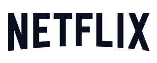 Netflix logo in a dark blue sans-serif font, slightly arched.