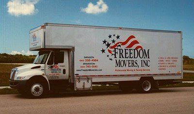 White moving truck with