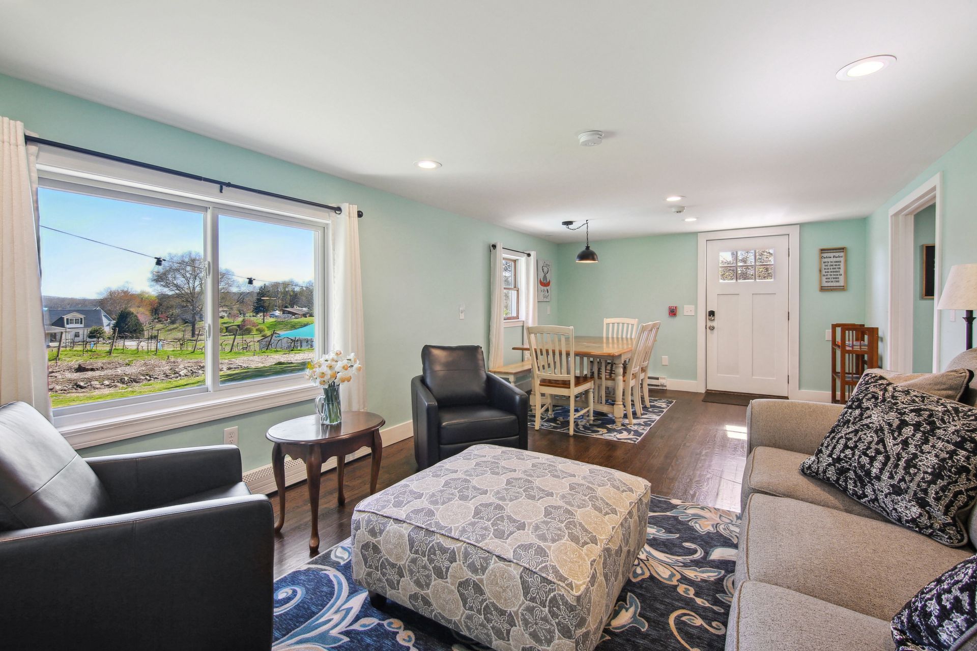 Our parlor with views of the winery and lake -